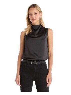 NWT The Noli Shop Mara Silky Top - Black
